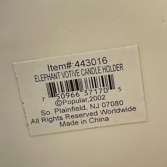 Vintage 2002 Elephant Family Ceramic Candle Votive Holder.  Gray Pink & Green. - Picture 6 of 7